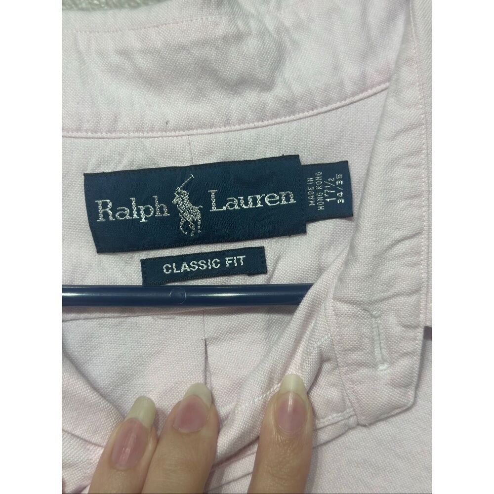 Vintage Ralph Lauren Classic Light Pink Button Up Long Sleeve Shirt Men's - Picture 5 of 11